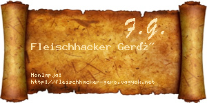 Fleischhacker Gerő névjegykártya